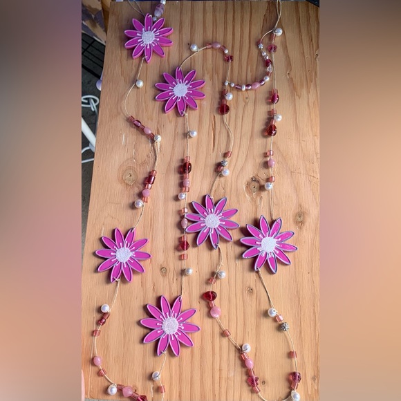 Pink Flower Beaded 84” Garland Strand - Picture 6 of 12